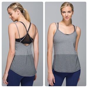 Lululemon Breezy Tank
Divided Stripe Heathered Light Grey Heathered